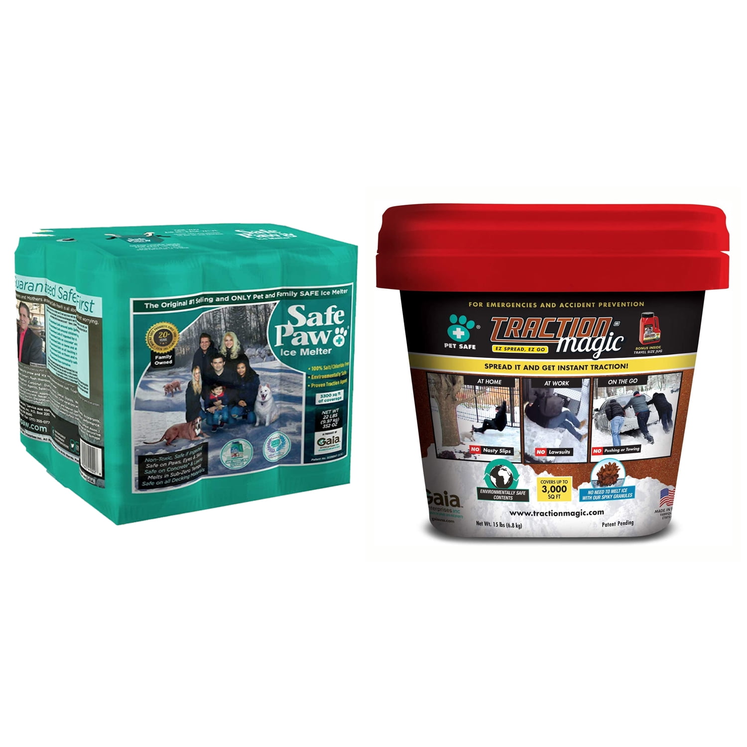 Safe Paw Ice Melt, 22 Pound and Traction Magic Snow Melter, 15 Pound Bucket Walmart Canada