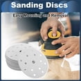 thumbnail image 2 of Discos de Lija Unique Bargains, 5.91" 15 Agujeros 320 Grano para Reparación Automotriz, Papel de Lija Redondo con Gancho y Bucle de Óxido de Aluminio Blanco, 50 Pcs, 2 of 7