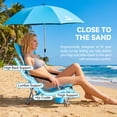 thumbnail image 5 of ELEKA Folding Beach Chairs for Adults， Extra Wide 21" Low Seat Camping Chairs with Removable Adjustable Umbrella, 5 of 9