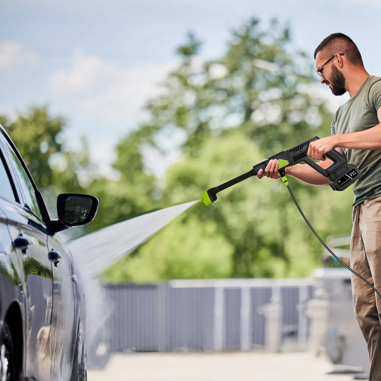 Cordless Pressure Washer Portable Electric Power Washer High Pressure Water Sprayer 435PSI Car Washer Cleaner with 6-in-1 Nozzle Foam Bottle Filter 15000mAh 21V Battery and Charger