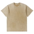 thumbnail image 5 of Akiihool Men's Oversized T-Shirts Relaxed Fit Men's Cotton T-Shirts Oversized Unisex Short Sleeves Casual Loose Wash Solid Basic Tee Tops Khaki,XXXXXL, 5 of 8
