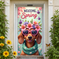 thumbnail image 6 of Cartoon Cow Welcome Banner Sunflower Design Farm Display Bee Pattern Purple Bow Spring Backdrop for Farmhouse Decoration Spring Party Welcome Ceremony, 6 of 9