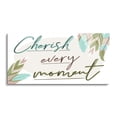 thumbnail image 1 of Cherish Every Moment Green Mauve Leaves 36 x 18 Glass Wall Hanging Sign, 1 of 4