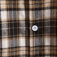 thumbnail image 6 of cllios Men's Flannel Plaid Shirt Jacket Spring Fall Long Sleeve Plaid Hoodie Jackets Lightweight Button Down Hooded Shirt Jacket Coffee L, 6 of 8