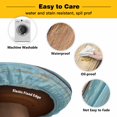 thumbnail image 3 of Elastic Fitted Round Tablecloth, Farmhouse Light Blue Brown Waterproof Stretch Table Cover for 45"-54" Tables, Vintage Wooden Striped Washable Outdoor Tablecloths for Patio, Picnic, Camping, 3 of 9