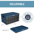 thumbnail image 3 of CleverMade Heavy Duty Collapsible Trunk Tote Crate with Lid, 46L (12 Gal), Obsidian, 3 Pack, 3 of 10