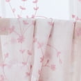 thumbnail image 4 of LingStar pink 52"x63" 2 Panels Semi Sheer Curtains, Leaf Embroidered Grommet Voile Drapes for Living Room, Bedroom, ​Window Treatments Curtain, 4 of 5
