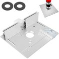 thumbnail image 1 of Router Table Insert Plate Multifunctional Wood Router Flip Plate Aluminum Alloy Milling Machine Flip Board with Angle Push Ruler and Backer, 1 of 9