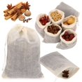 thumbnail image 1 of Bolsas de condimentos reutilizables, 60 uds., bolsas de especias con cordón de 4x6 pulgadas for filtrado de sopa y hierbas medicinales, 1 of 7