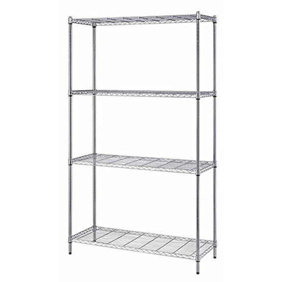 Quantum Storage 4-Shelf Adjustable Wire Shelving Unit, 300 lb. Load Capacity per Shelf, 72" H x 42" W x 18" D, Chrome Finish