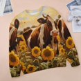 thumbnail image 6 of Farm Cows Womens Casual Crewneck Sweatshirt Long Sleeve Tops Cute Pullover Loose Fit, 6 of 7