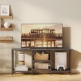 thumbnail image 2 of Soporte de TV JARHETUN para TV de 55 pulgadas con estantes abiertos de 3 niveles, negro, 2 of 7