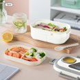 thumbnail image 1 of WIFKLSIIPG 2PCS Convenient Insulated Lunch Box Oval Fresh Keeping Lunch Box Double Layer Household Adult Bento Box Ccan Be Microwaved(White), 1 of 4