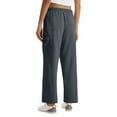 thumbnail image 4 of Open Bottom Scrub Pants Womens Knit Yoga Waist Straight Leg Cargo Pants Classic fit Gray XL 28", 4 of 6