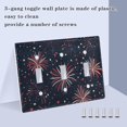 thumbnail image 3 of Yayeee Toggle Light Switch Wall Plate 3-Gang 6.37"x4.48" Decorative Outlet Cover, Red and White Fireworks Pattern, 3 of 7