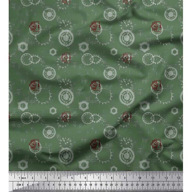 Soimoi polyester Crepe Fabric Watches & Texture Fabric Prints By Yard 52 Inch Wide