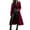 Red, variant on Womens Long Wool Coat Solid Color Long Sleeve Lapel Single Breasted Trench Coat Fall Winter Fashion Warm Clothes Red XXL(XXL)