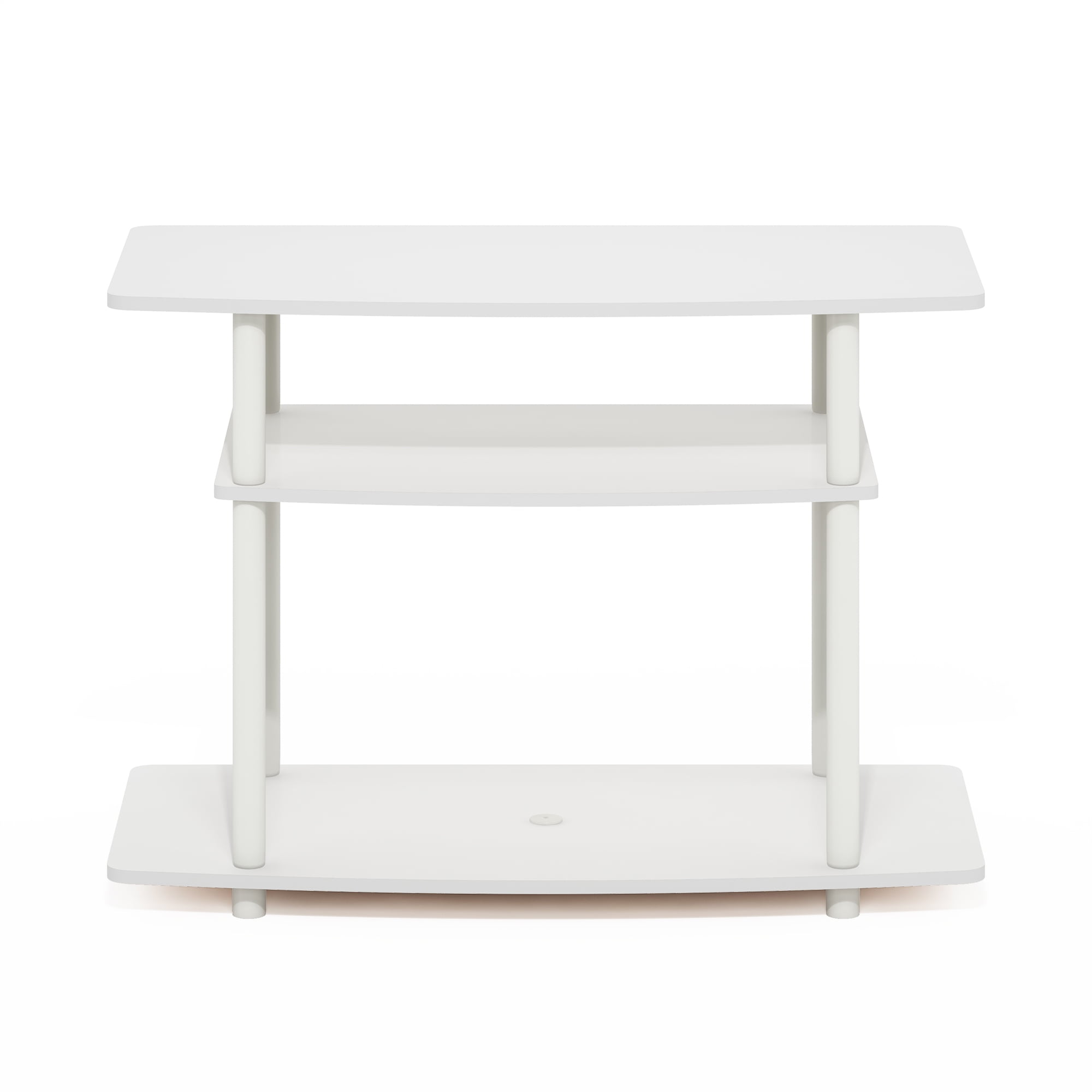 Furinno TURN-N-TUBE No Tools 3-Tier TV Stands in White/White