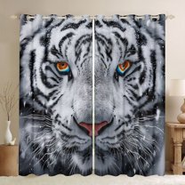 Manfei Female Men Tiger Wildlife Curtains Pack of 2 (42x84 Each),Jungle Animal Curtains Blackout,Woodland Safari Wildlife Bedroom Curtains,Ultra Soft Home Decor