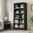 thumbnail image 7 of 71 Inch Tall 5-Tier Farmhouse Bookcase with Adjustable Shelves Wooden Bookshelf 31.5 Inch Wide for Living Room Office Library, Black, 7 of 7