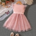 thumbnail image 6 of PINQI Cute Dresses for Little Girls Children's Clothing Girls Spring and Summer Bow Tie Fly Sleeve Mesh Dress A-line Knee-Length Dresses, 6 of 8