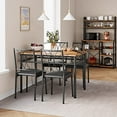thumbnail image 3 of Dining Set for 4 Kitchen Table with 4 Upholstered Chairs, Rustic Brown, 3 of 9