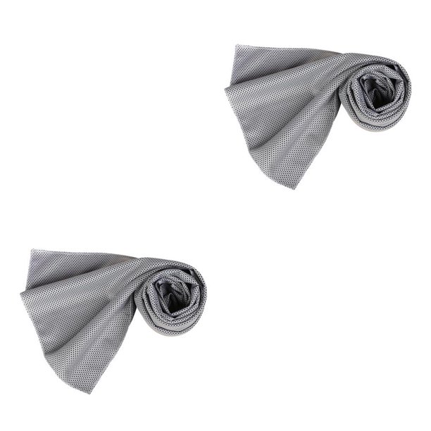 Eigraketly Toalla de hielo refrescante Prevención transpirable Toallas de secado rápido Suministros deportivos Toallita fría multicolor Fitness gris 2piezas