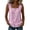Pink, variant on Erwazi Womens Square Neck Tank Top Button Wide Strap Sleeveless Casual Trendy Top