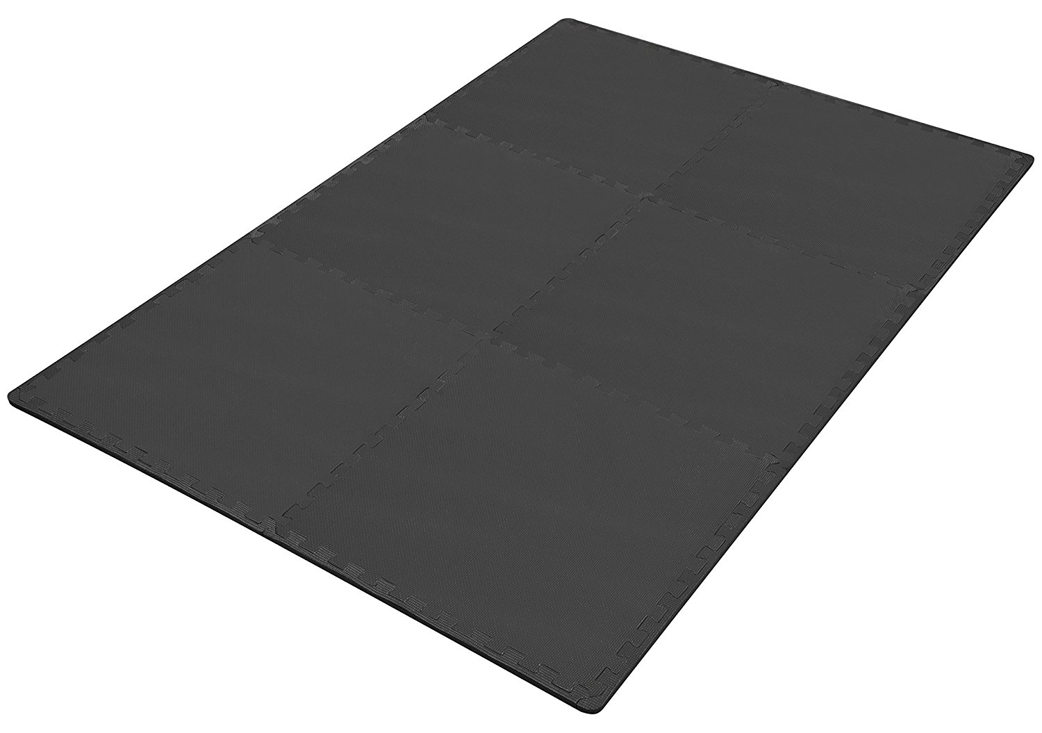 BalanceFrom 1/2 In. Thick Flooring Puzzle Exercise Mat with High Quality EVA Foam Interlocking Tiles, 6 Piece, 24 Sq Ft. Black - image 3 of 5