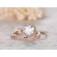 thumbnail image 2 of Art Deco 1.50 Carat Round Cut Halo Moissanite Diamond Wedding Ring Set In 10K Rose Gold, Promise Ring, Anniversary Ring, 2 of 5