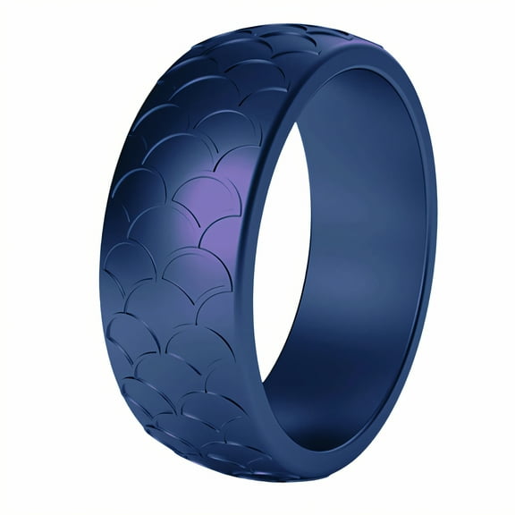 DESIGNICE Silicone Rings for Him,Snug Fit Rubber Rings,Elastic Structure Men Silicone Wedding Bands,Blue