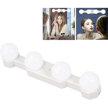 Modern Vanity Lighting With Chrome Finish And Dimmable Vanity Light, Spherical Glass Shade Cordless Makeup Light, Portable Vanity Lamp For Bathroom, Hollywood LED Mirror Light