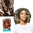 thumbnail image 2 of KISS Silky Satin Double Wear Cap Hair Bonnet, Super Jumbo, Leopard, 2 of 12