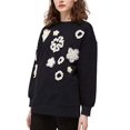 thumbnail image 3 of French Connection Womens Embellished Sweatshirt, Black, X-Small, 3 of 5