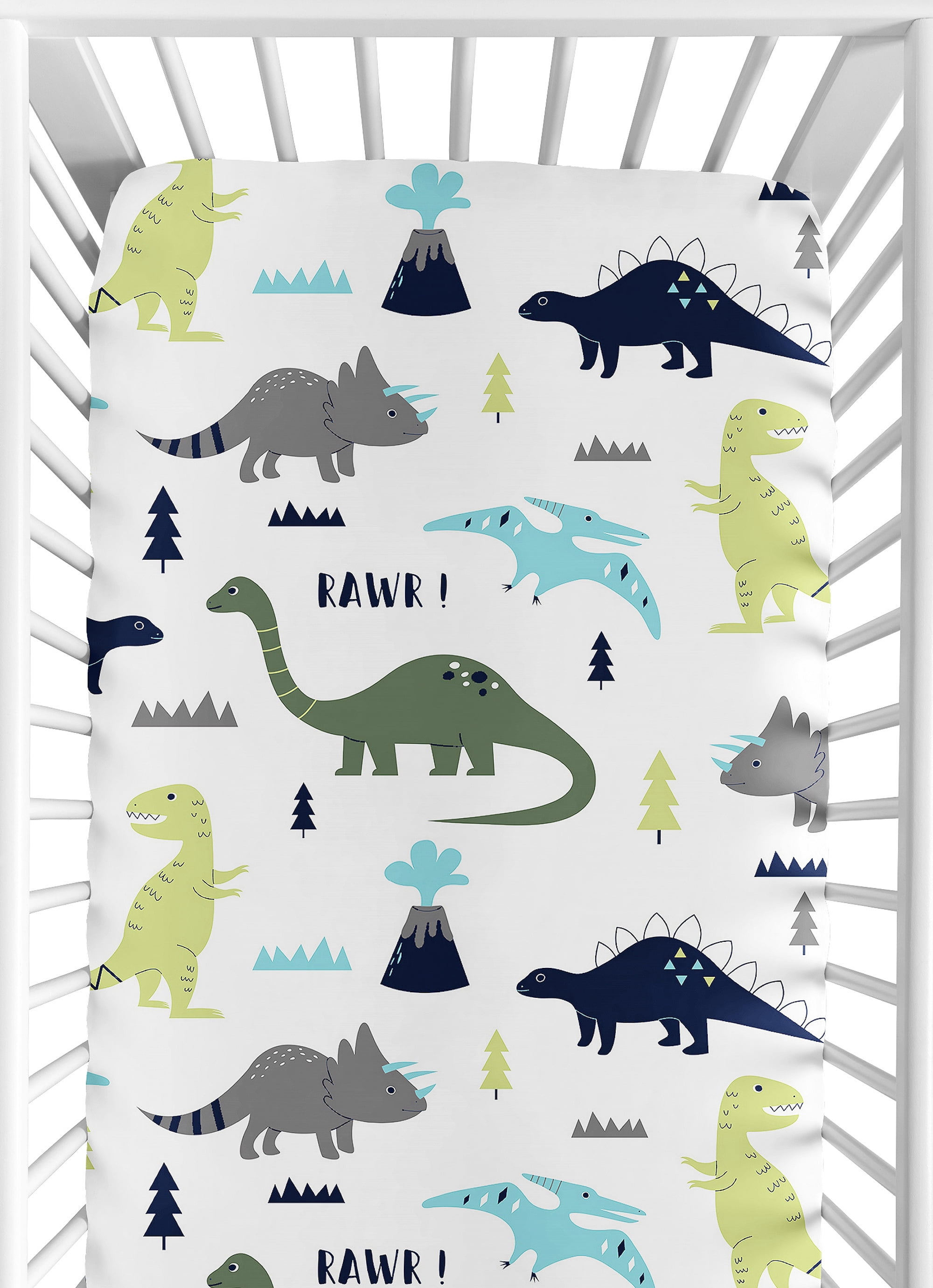 Crib Sheet Toddler Sheet 1 Pack 100% Cotton for Baby boy Dinosaur Pattern Crib Sheet by UOMNY