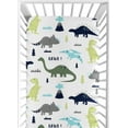 thumbnail image 5 of Sweet Jojo Designs Mod Dinosaur Blue and Green Fitted Crib Sheets 2 Piece Set, 5 of 6