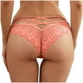 thumbnail image 3 of Cheeky Underwear for Women 4 Pack Seamless Underwear for Women Lace Thong Cheeky Panties Breathable Briefs Stretch High Cut Plus Size Ladies Bikini Thongs Orange 5XL, 3 of 7