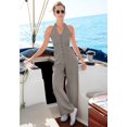 thumbnail image 3 of LASCANA Women's Button Down Halterneck Jumpsuit Buttons, 3 of 6