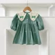 thumbnail image 1 of Body coreano bordado con lazo para bebé, vestido bonito de primavera con cuello de mariposa y manga larga para niña, ropa para niños, vestido para hermanas, 1 of 6