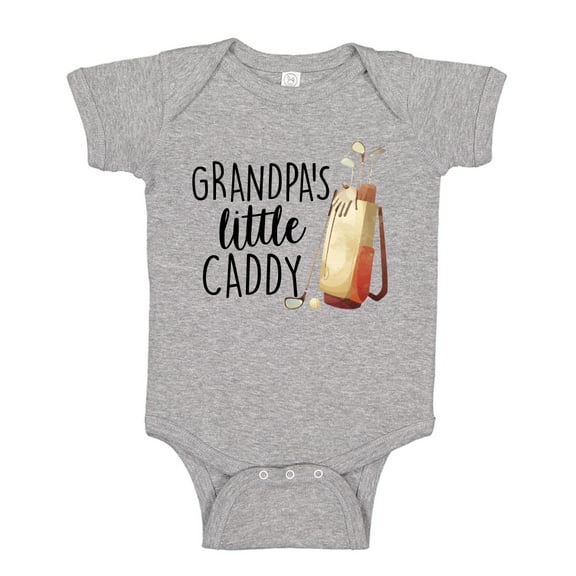 Grandpa's Little Caddy Baby Bodysuit One Piece NB Athletic Heather