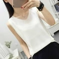 thumbnail image 3 of Camisole Top for Women Plus Size Tank Tops Blouses V-Neck Casual Tunic Tops Tees Ladies Sleeveless Camisole Shirt Solid Summer Tanks New White 4XL, 3 of 4