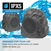iLive Outdoor Bluetooth 20 Watts Power Rock Speakers with 2 USB charging cable, ISBW422G, Gray