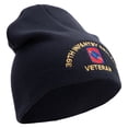 thumbnail image 4 of U.S. Army 39th Infantry Brigade Symbol Embroidered 8 Inch Solid Knit Short Beanie Made in USA - Navy OSFM, 4 of 5