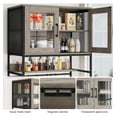 thumbnail image 5 of Hutch Cabinet with Storage, 71" H Kitchen Pantry Storage Cabinet with Microwave Stand, , Drawers for Home Bar, Kitchen, Dining Room, Industrial, 5 of 8