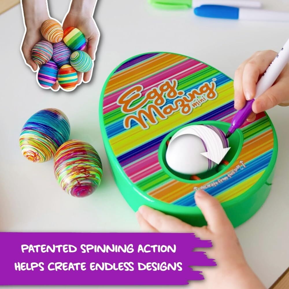 Mini Decorator Kit Arts and Crafts Set - Includes Egg Decorating Spinner and 6 Markers [Packaging May Vary]