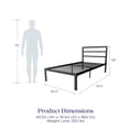 thumbnail image 6 of Signature Sleep Premium Modern Platform Bed with Headboard, Industrial Style, Sturdy Metal Frame with Slats, Twin, Black, 6 of 17