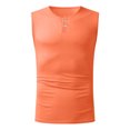 thumbnail image 4 of Aloohaidyvio Sleeveless Beach Shirts for Men Summer Tank Shirts Casual Henley Tank Top Orange 3XL, 4 of 5