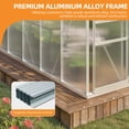 thumbnail image 5 of Dextrus 12x6FT Aluminum Frame Spacious Polycarbonate Greenhouse Sliding Doors for Outdoor Gardening, 5 of 10