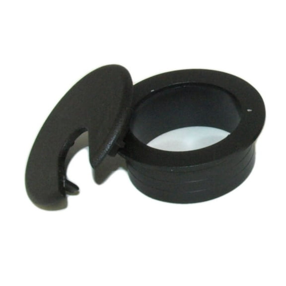 1 1/2" CUT-HOLE SIZE Black Round Wire Management Grommet with Removable Lid