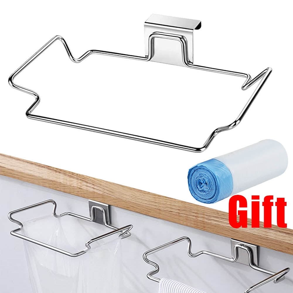 Trash Bag Holder for Doors & Cupboards, Large Stainless Steel